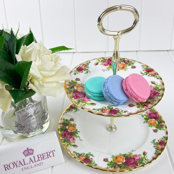 Royal Albert Vintage Old Country Roses Two Tier Cake Stand
