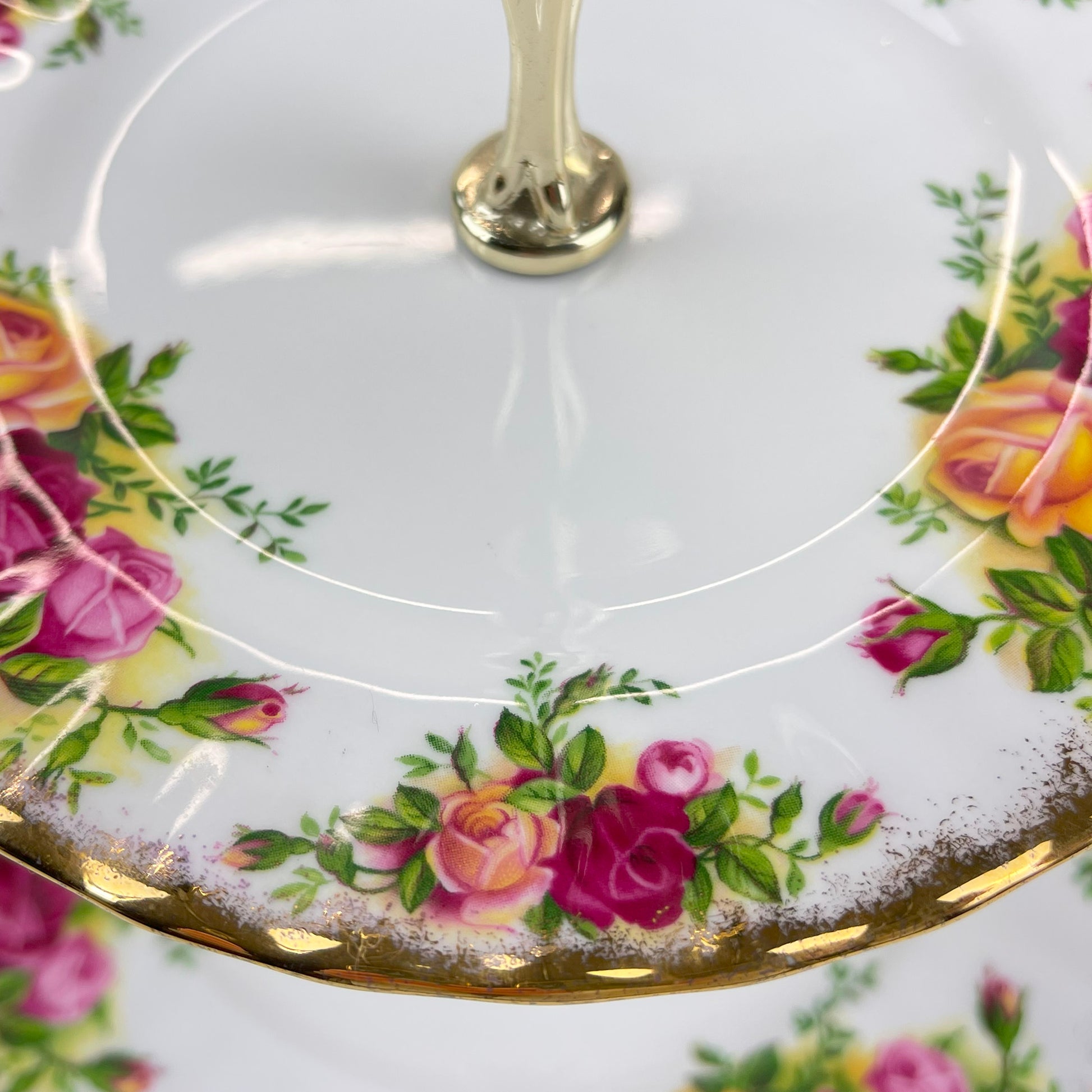 Royal Albert Vintage Old Country Roses Two Tier Cake Stand