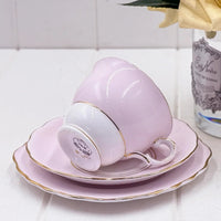 Delicate pink Royal Vale teacup with gold trim, vintage-inspired home décor for elegant tea service