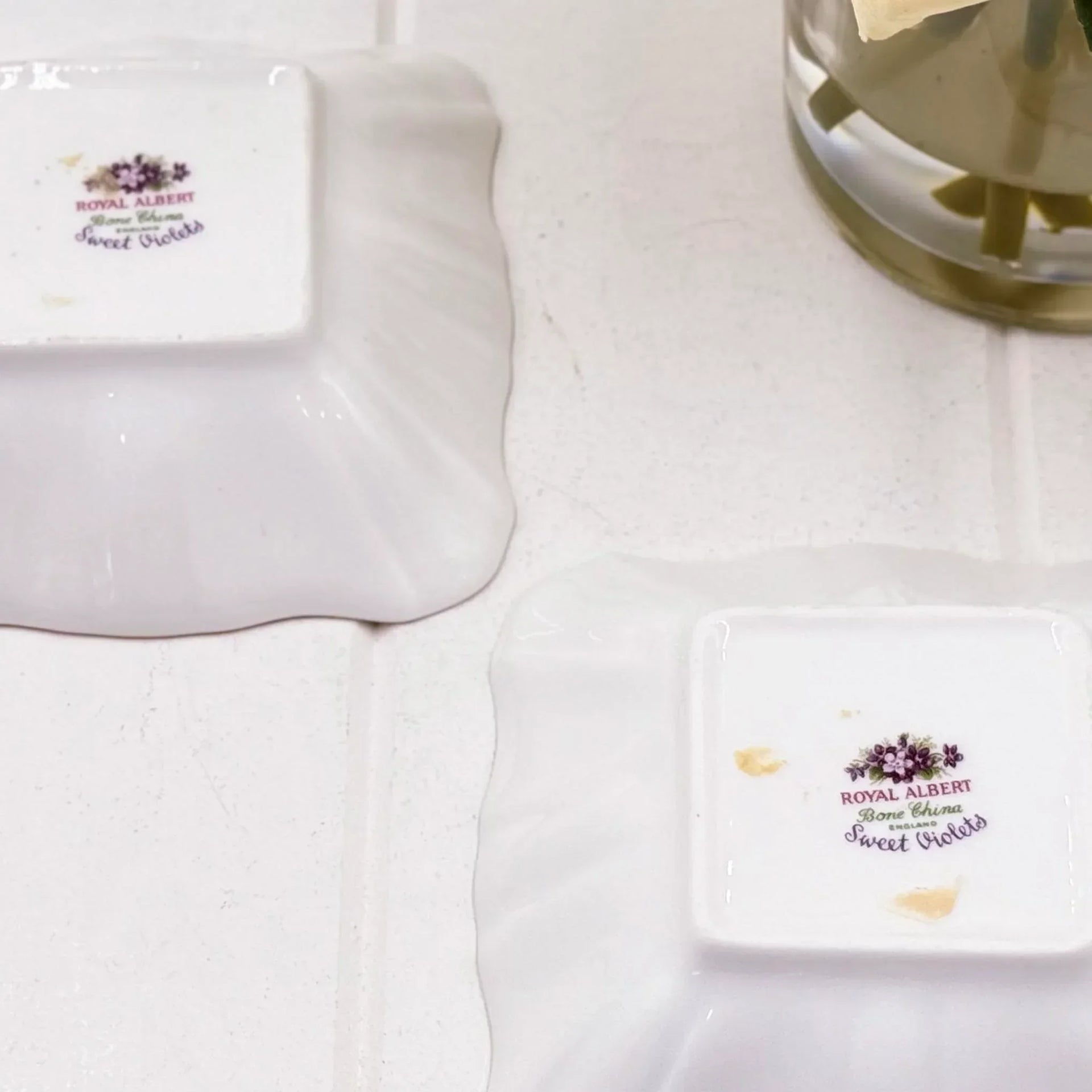 Royal Albert Sweet Violets bone china dishes, vintage home decor with floral design