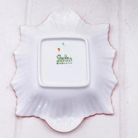 Shelley Hand-Painted Floral Dish with Orange Trim