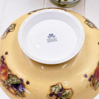 Aynsley Orchard Gold fine bone china bowl with fruit design, made in England, vintage homeware