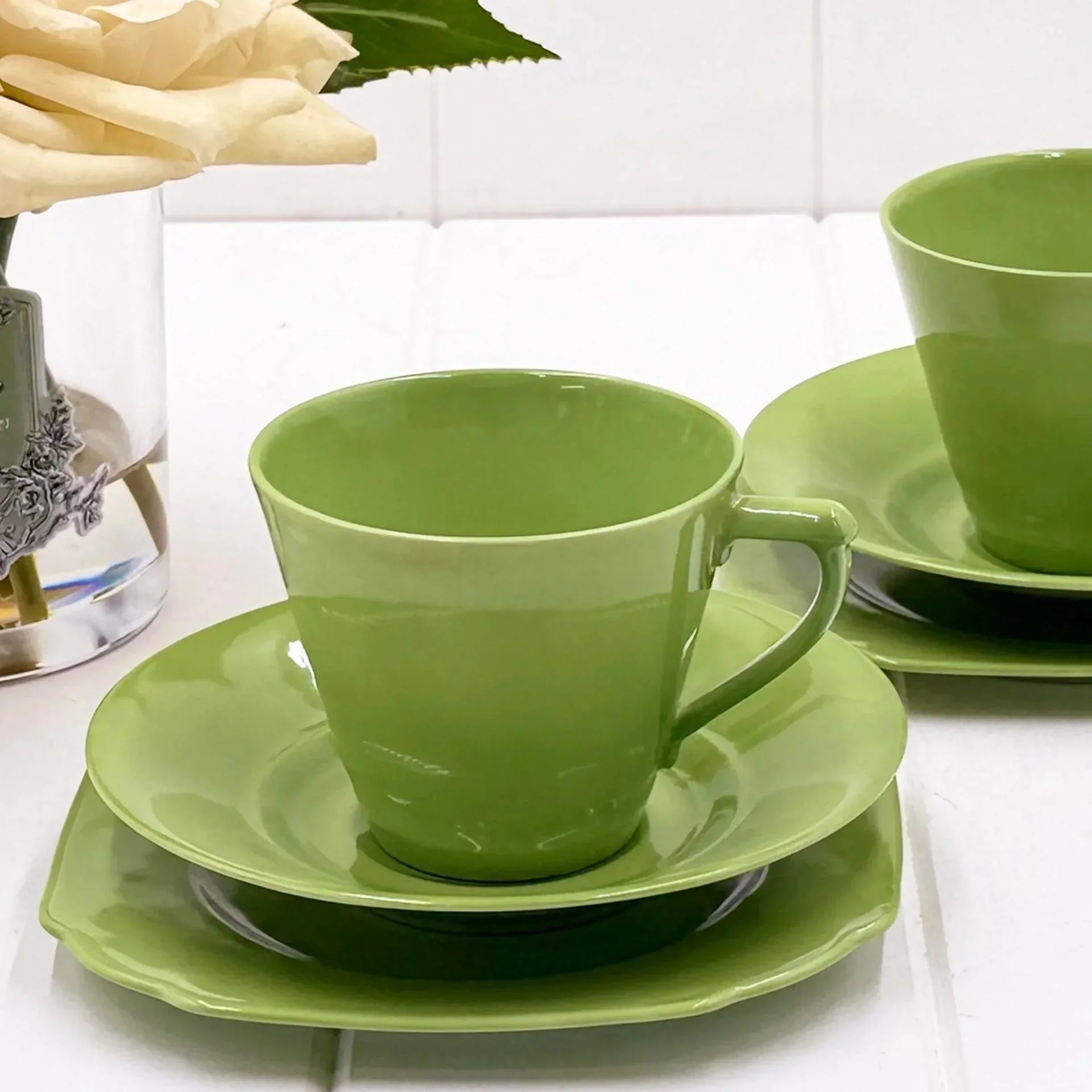 Victoria Fine China Green Trio