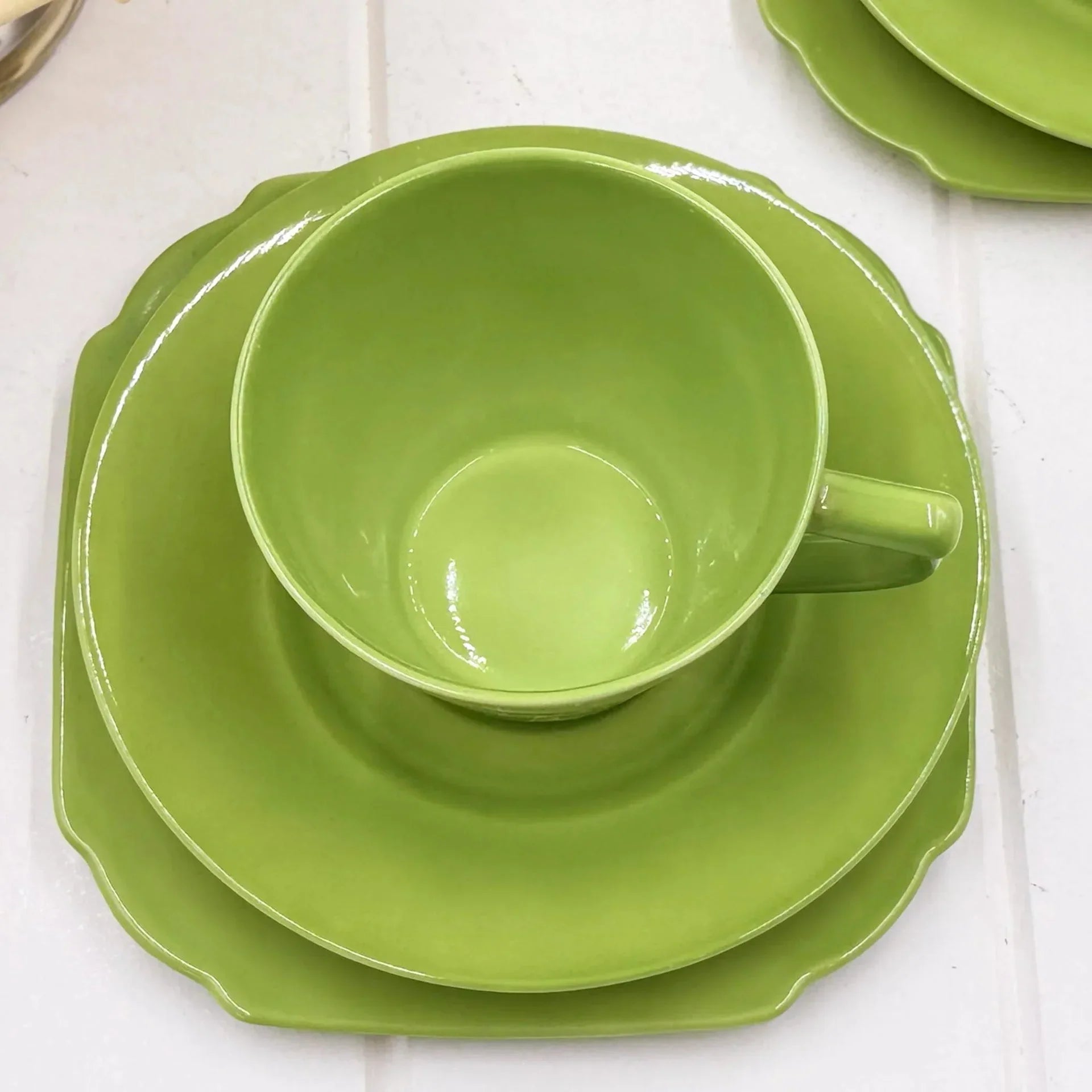 Victoria Fine China Green Trio