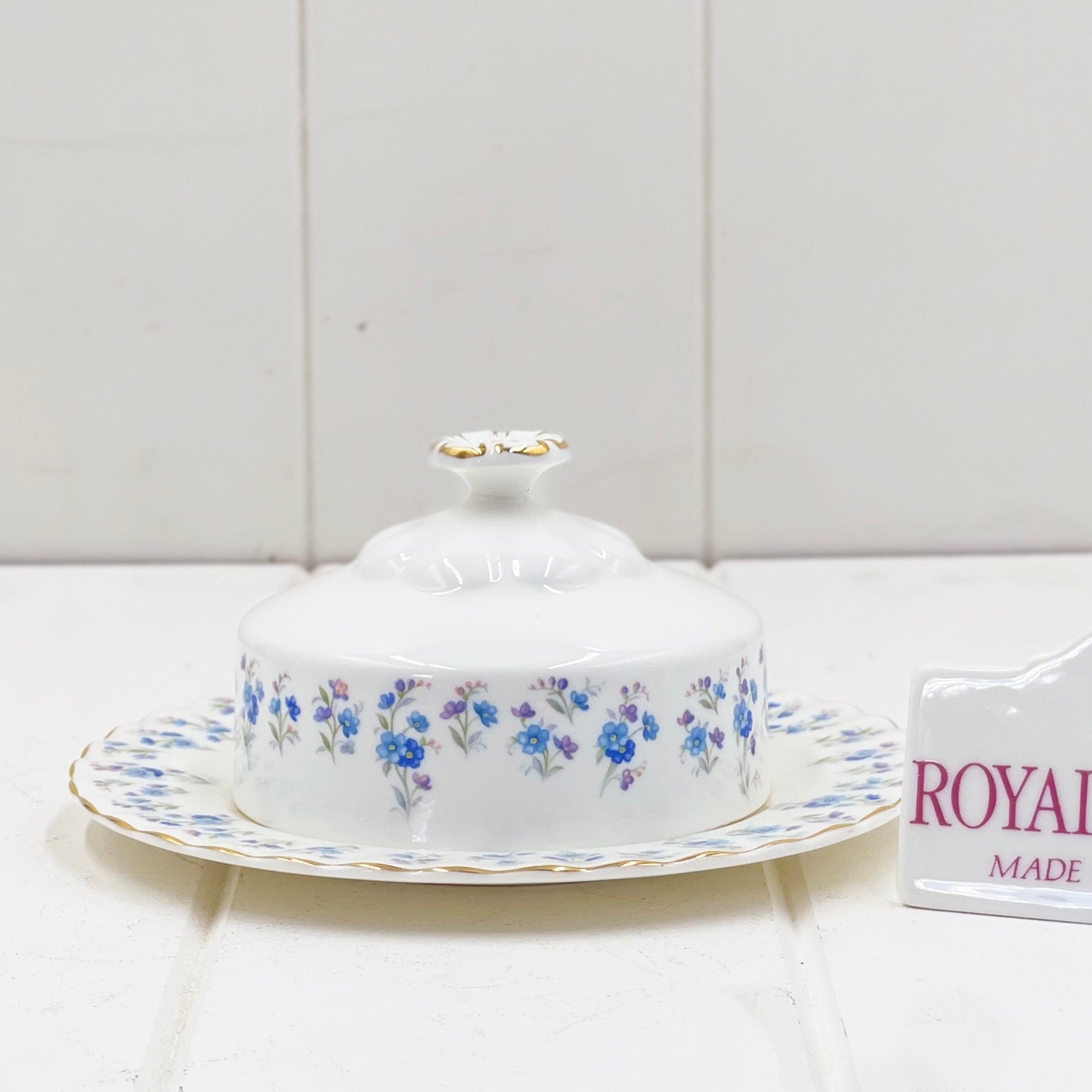 Royal Albert Vintage Large Memory Lane Butter Dome and Plate