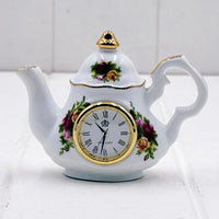 Royal Albert Old Country Roses Teapot Clock