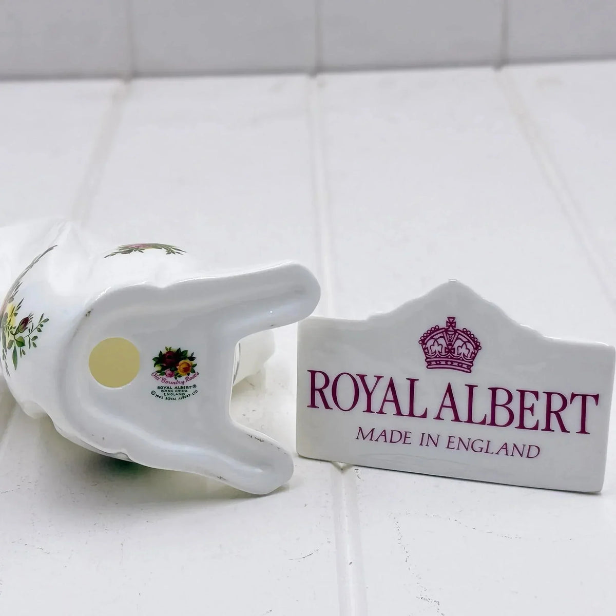 Royal Albert bone china figurine with Old Country Roses pattern, made in England, vintage home decor