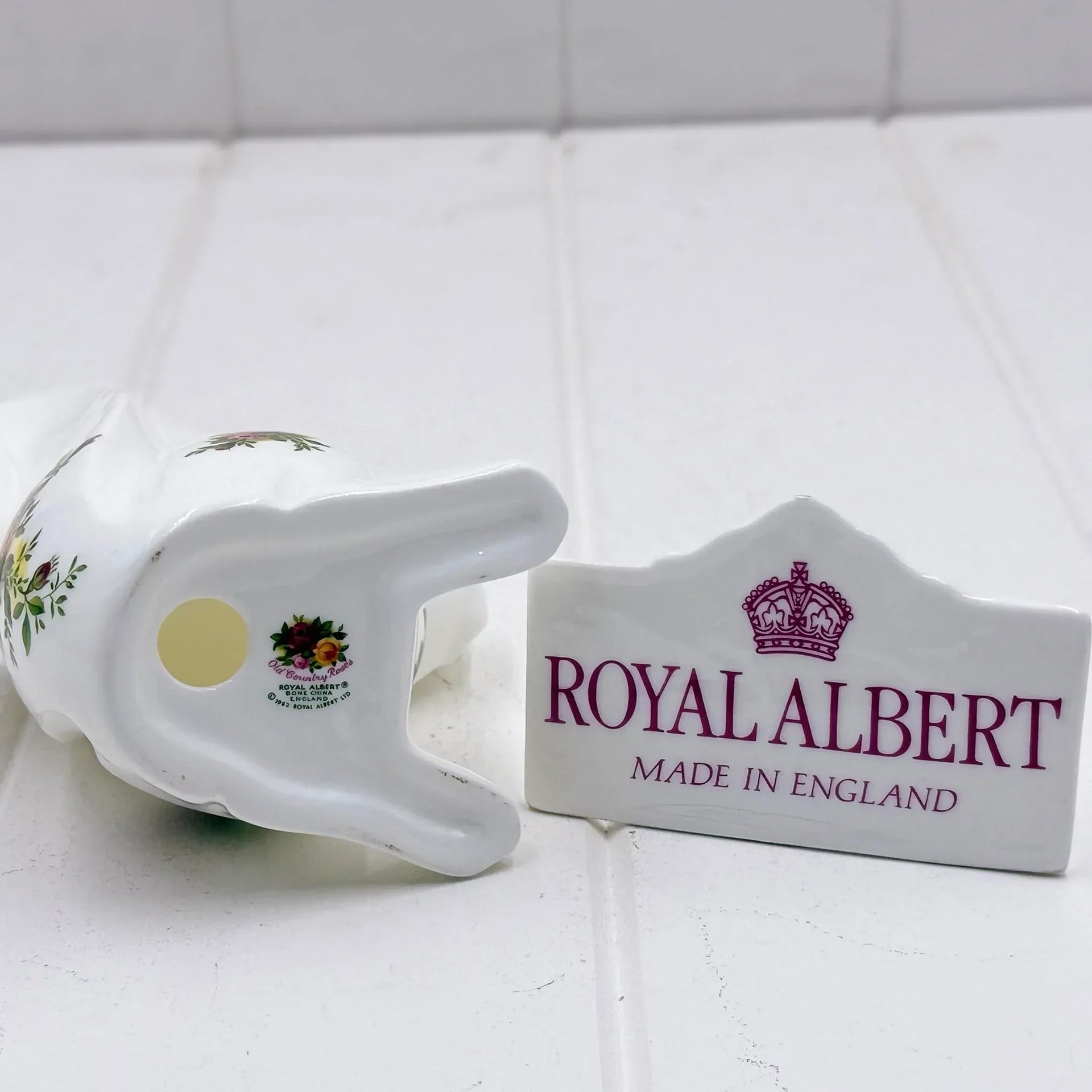 Royal Albert bone china figurine with Old Country Roses pattern, made in England, vintage home decor