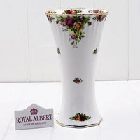 Royal Albert porcelain vase with floral rose pattern, gold trim, and vintage elegance for home décor