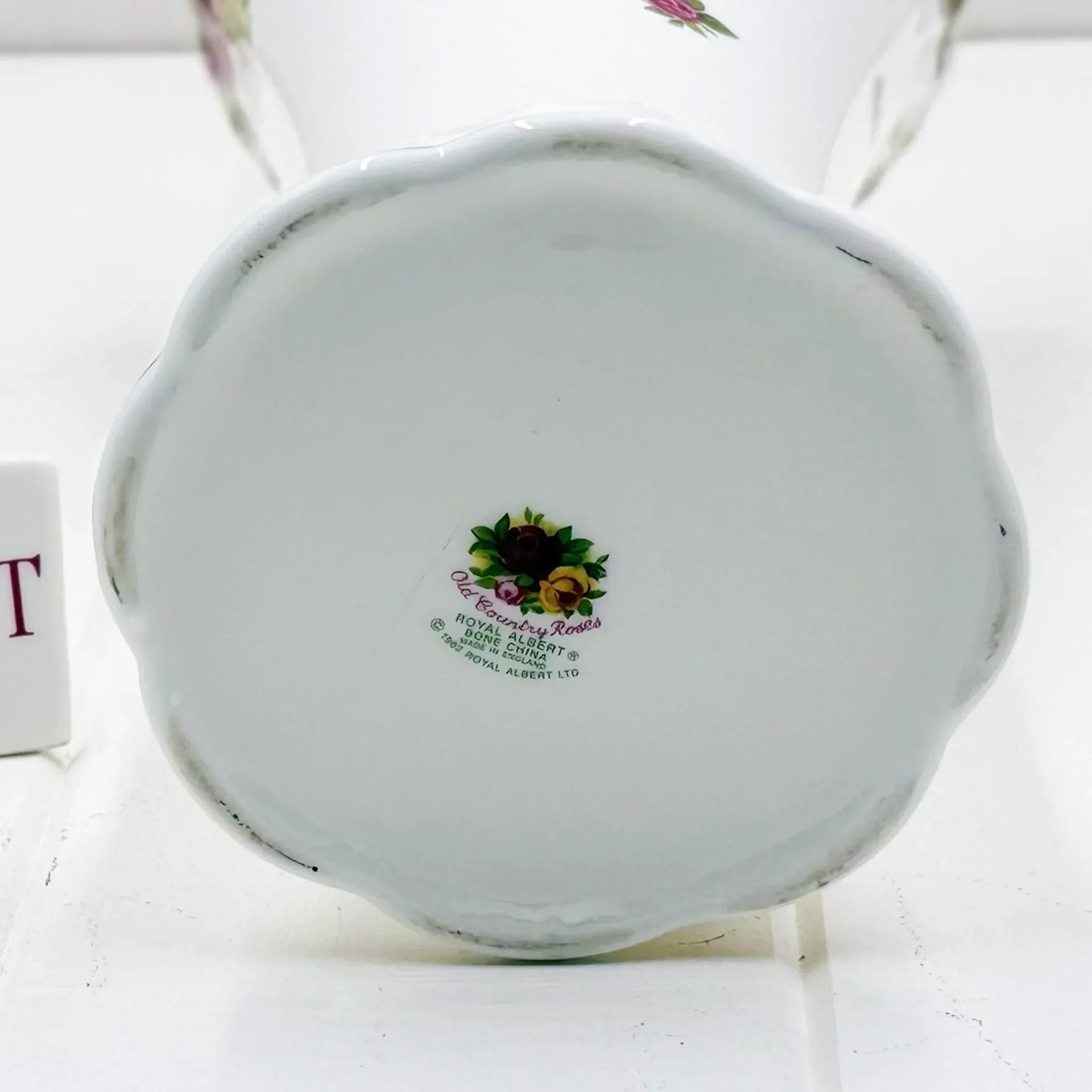 Royal Albert Old Country Roses bone china teapot base, vintage floral design, made in England
