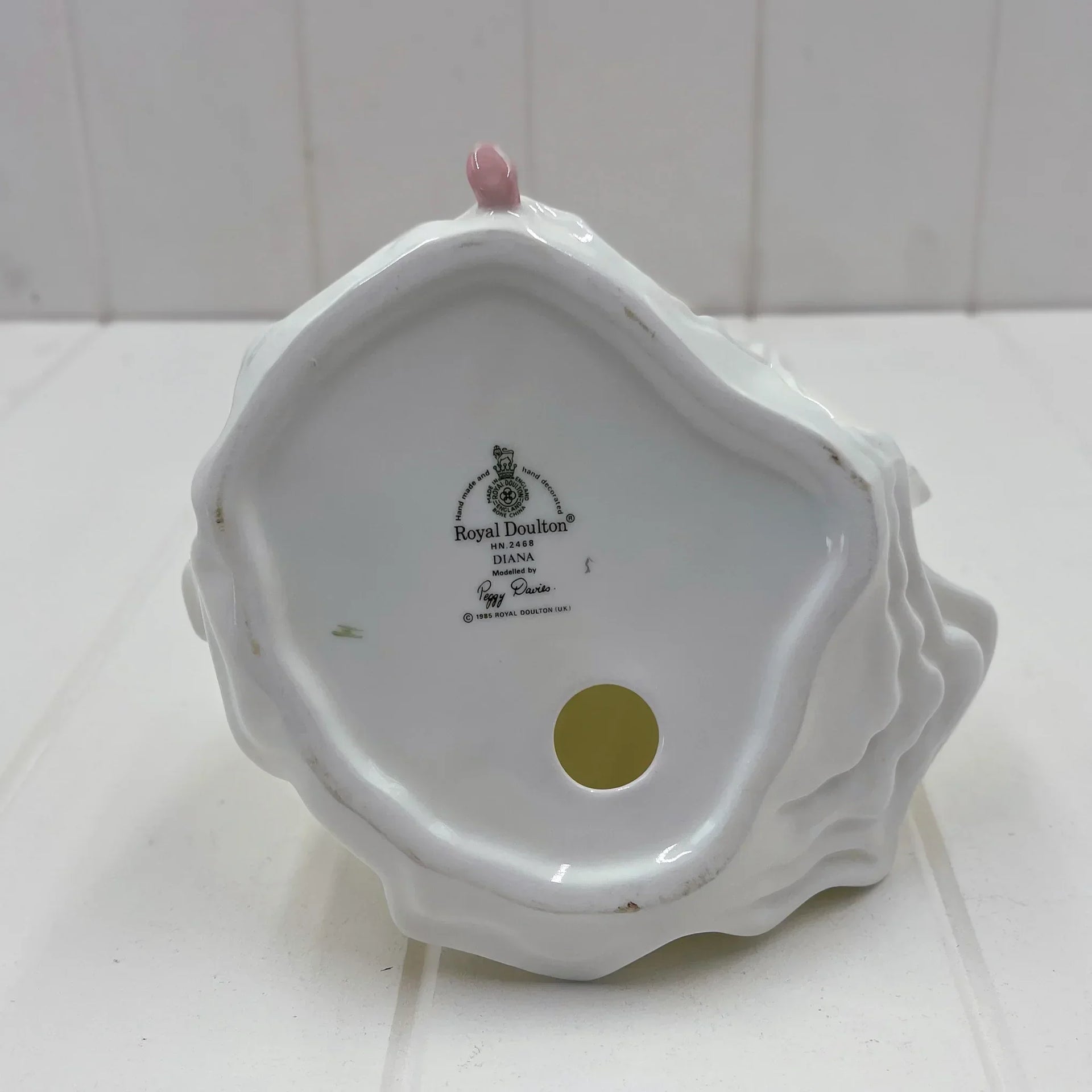 Royal Doulton Diana figurine base, hand-made bone china, model HN.2468 by Peggy Davies, vintage home decor