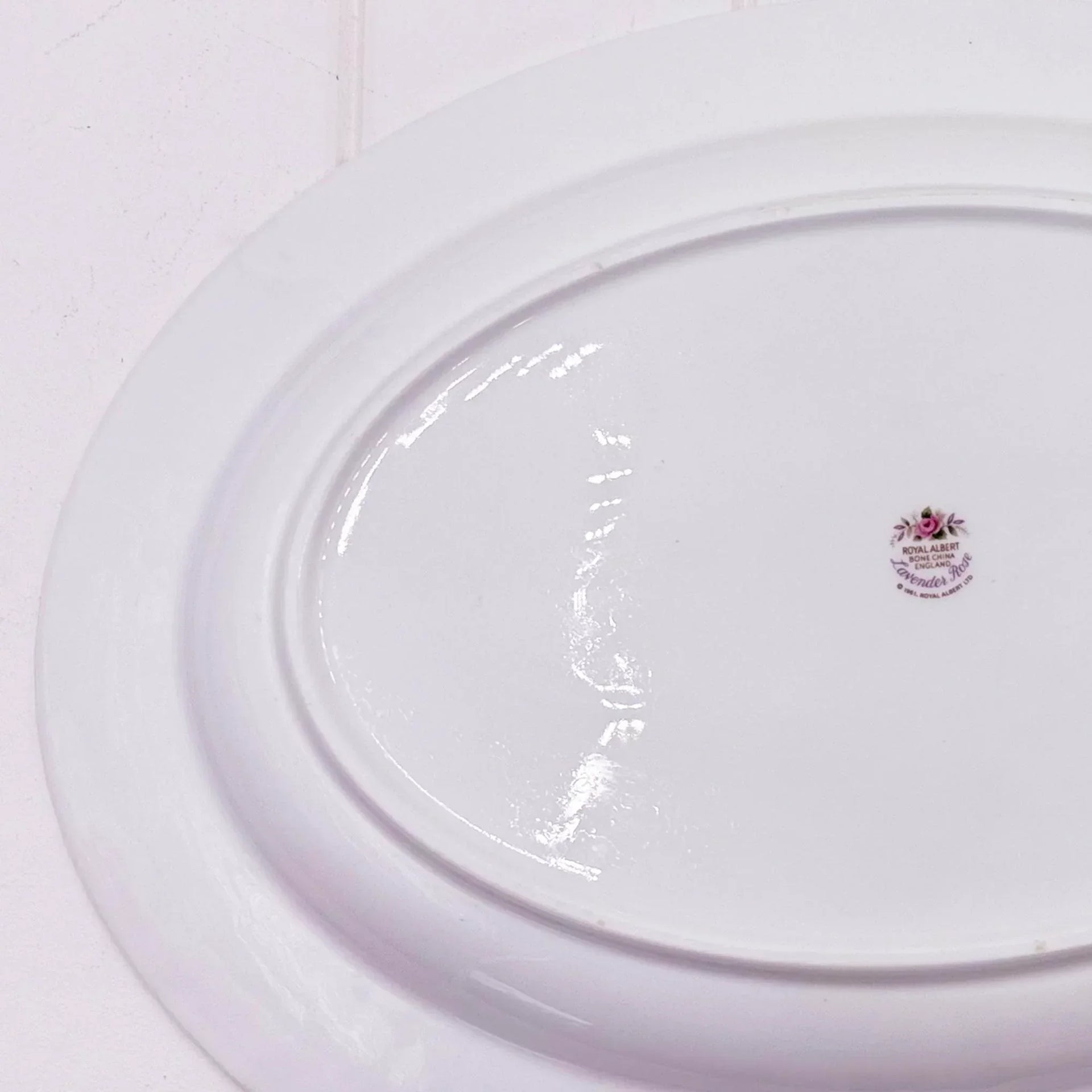 Royal Albert Lavender Rose bone china plate, vintage English dinnerware with elegant floral mark