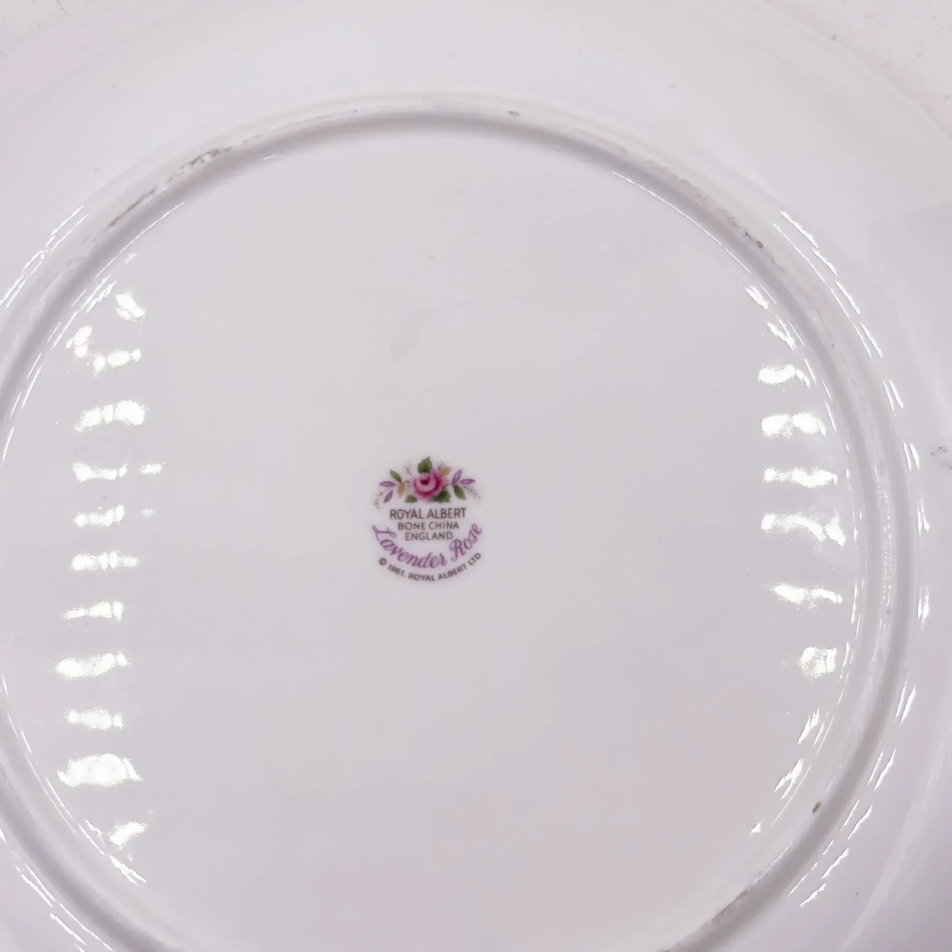 Royal Albert Lavender Rose bone china plate base, England vintage dinnerware