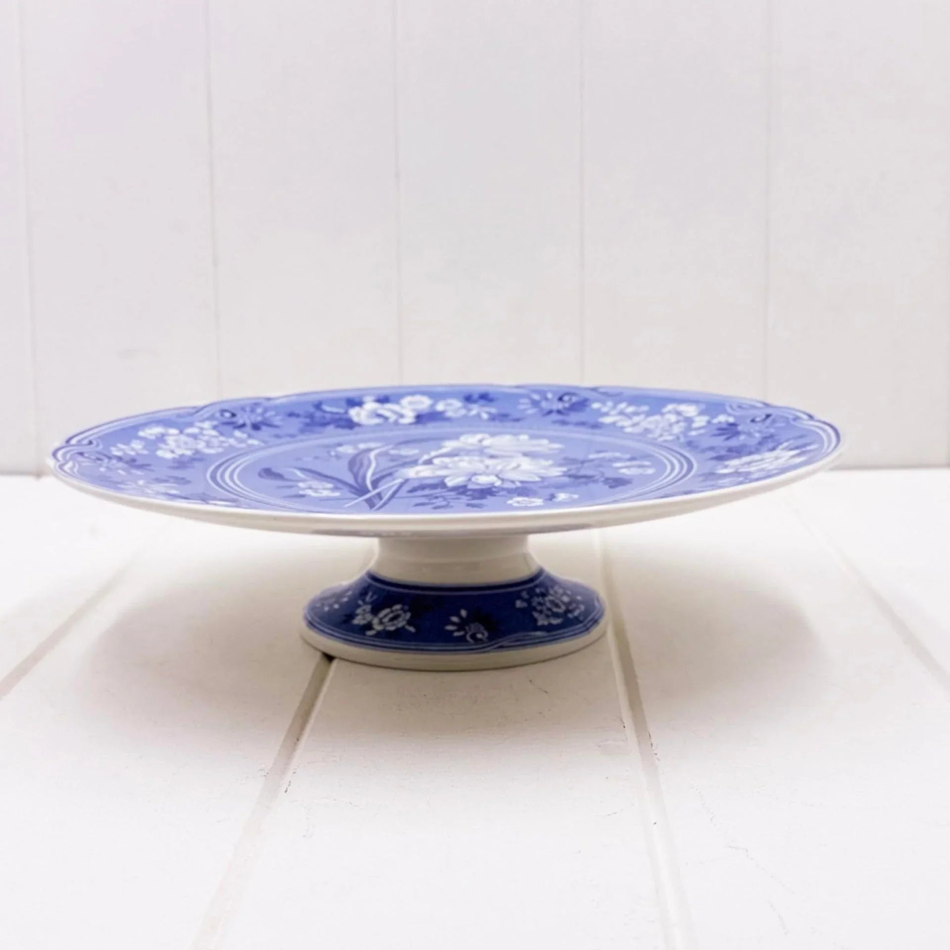 Spode Blue Room Collection Botanical Footed Cake Stand