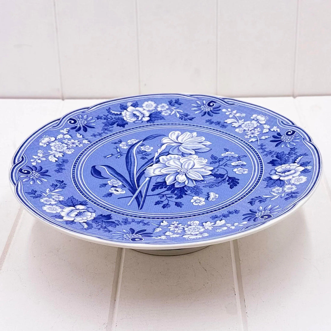 Spode Blue Room Collection Botanical Footed Cake Stand