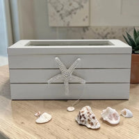 White Rectangle Timber Box - 10cm