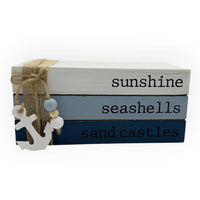 Beach Book Stack Table Decor - 10cm