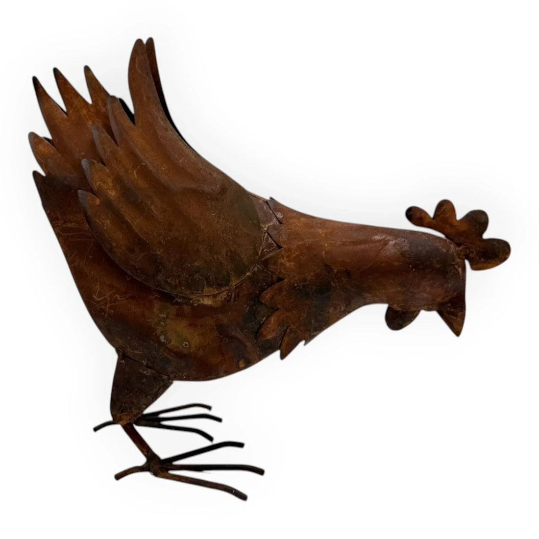 Rustic metal rooster wall art, vintage farmhouse decor with weathered finish