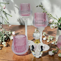 Parlour Crystal Clear & Gold Bottle Round Taper 8cm