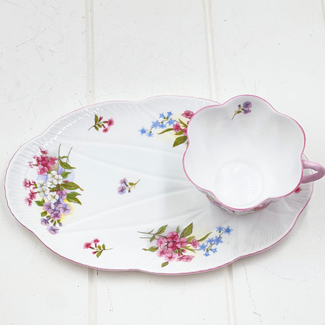 Shelley Dainty Stocks Tennis Plate & Cup