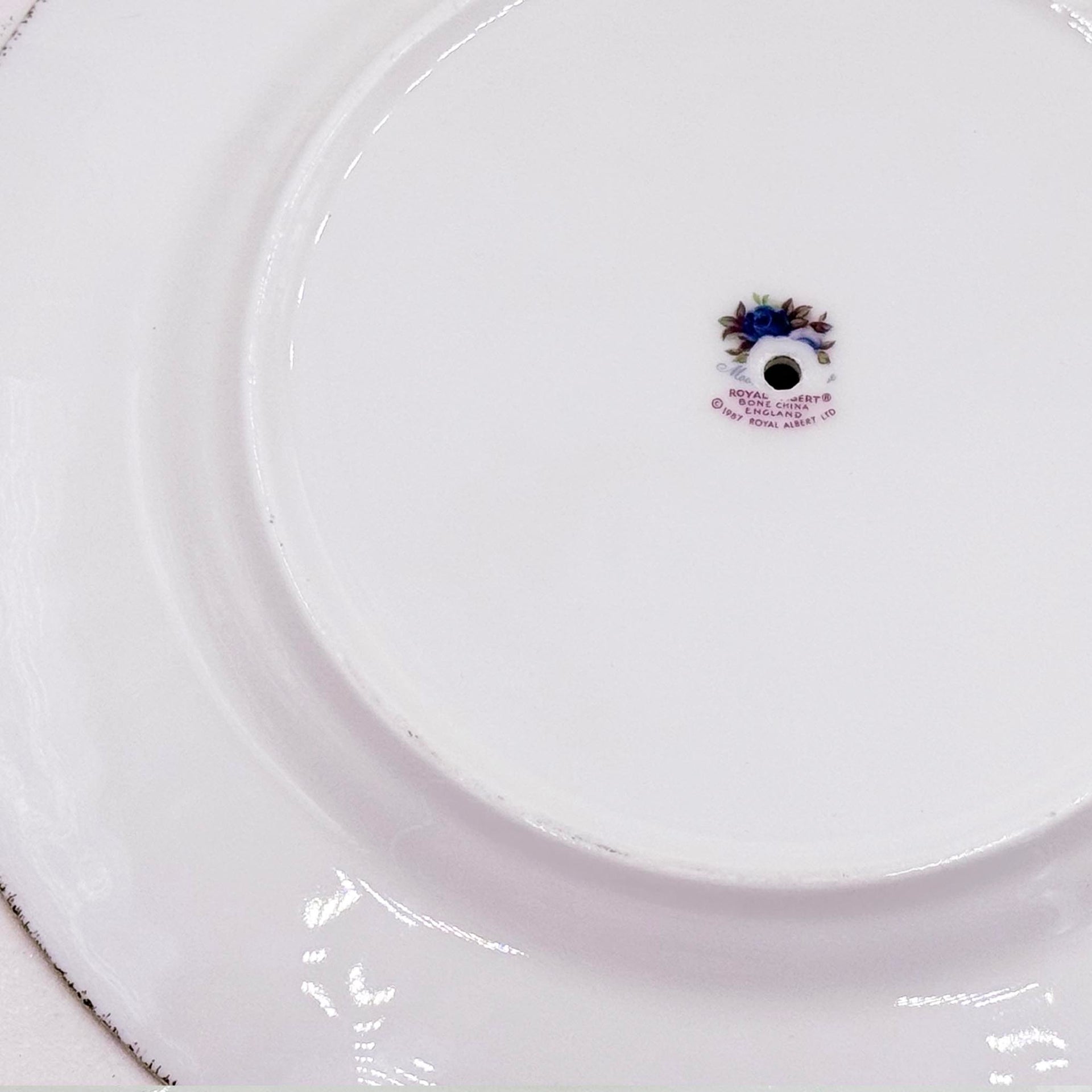Royal Albert Moonlight Rose Single-Tier Cake Plate — Vintage Bone China, Made in England