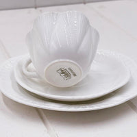 Shelley Dainty White Trio — Teacup, Saucer & Side Plate, Vintage Bone China, Made in England