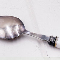 Royal Albert Lavender Rose Jam Spoon — Vintage Silver Plate & Porcelain Handle, Made in England