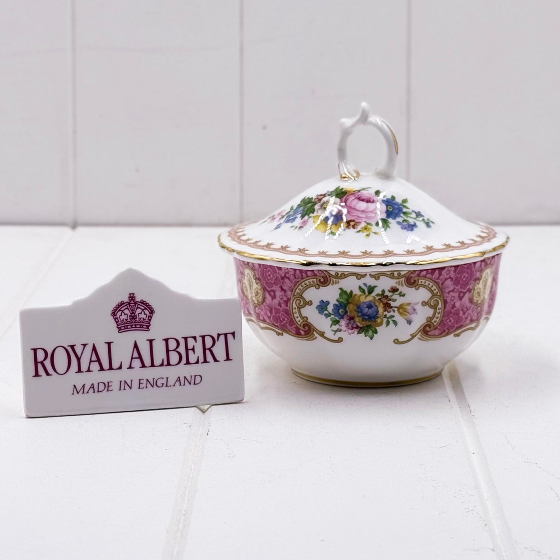 Royal Albert Lady Carlyle Lidded Bowl — Vintage Bone China, Made in England