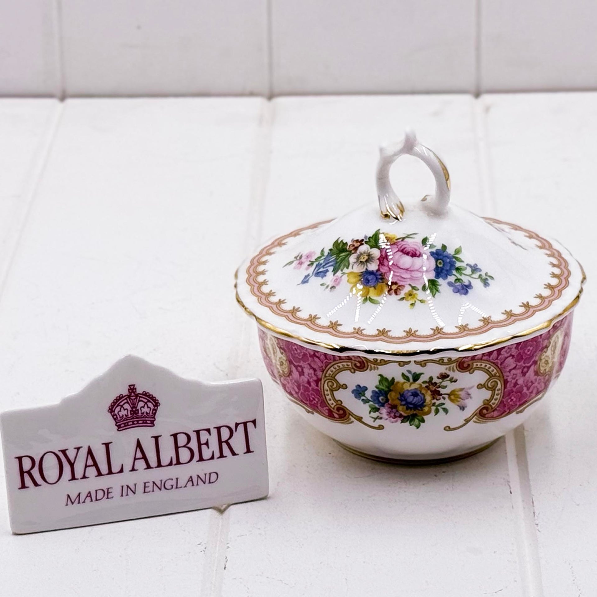 Royal Albert Lady Carlyle Lidded Bowl — Vintage Bone China, Made in England