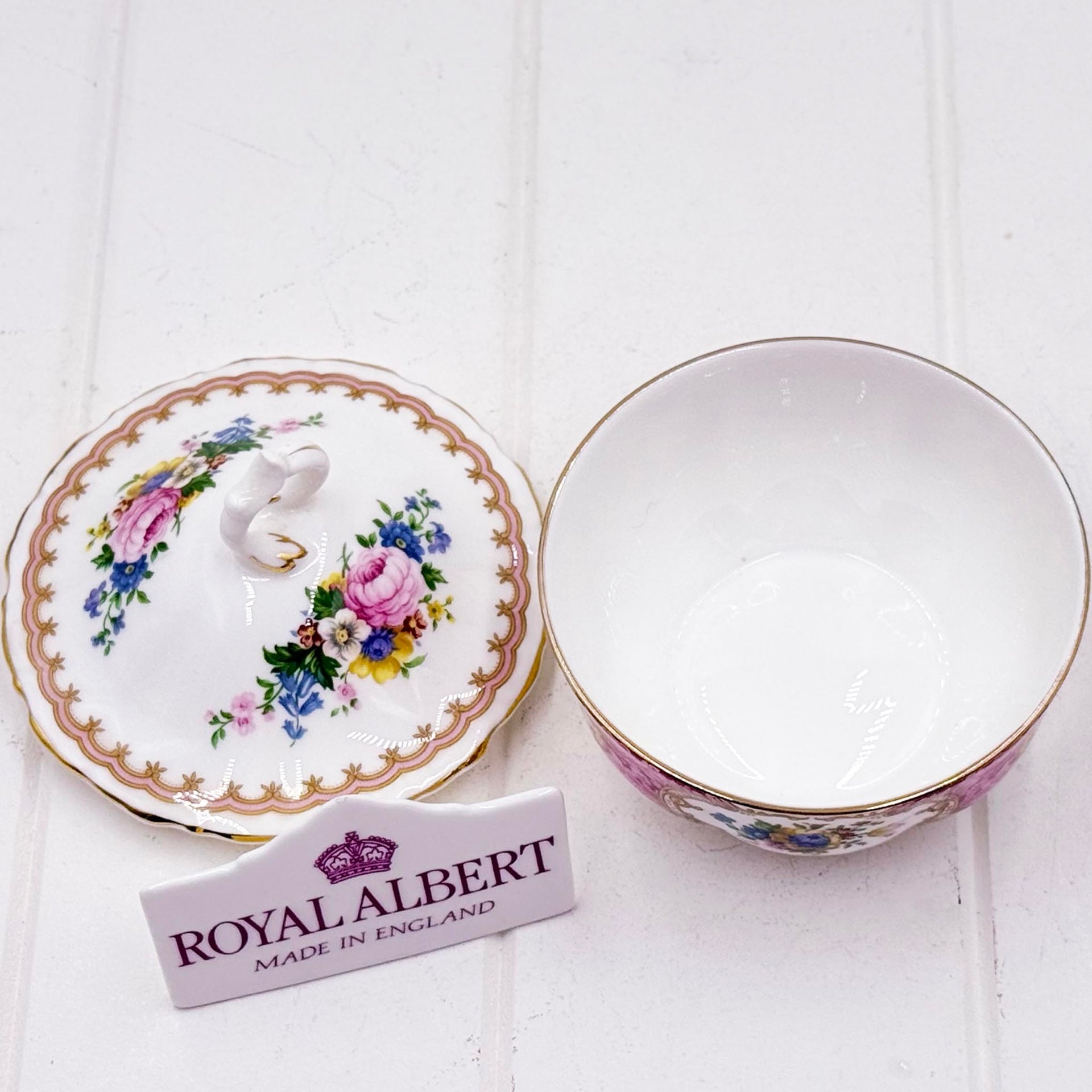 Royal Albert Lady Carlyle Lidded Bowl — Vintage Bone China, Made in England