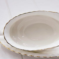 Royal Albert Val D’Or Gravy Boat & Stand — Second Quality, Vintage Bone China, Made in England