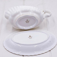 Royal Albert Val D’Or Gravy Boat & Stand — Second Quality, Vintage Bone China, Made in England