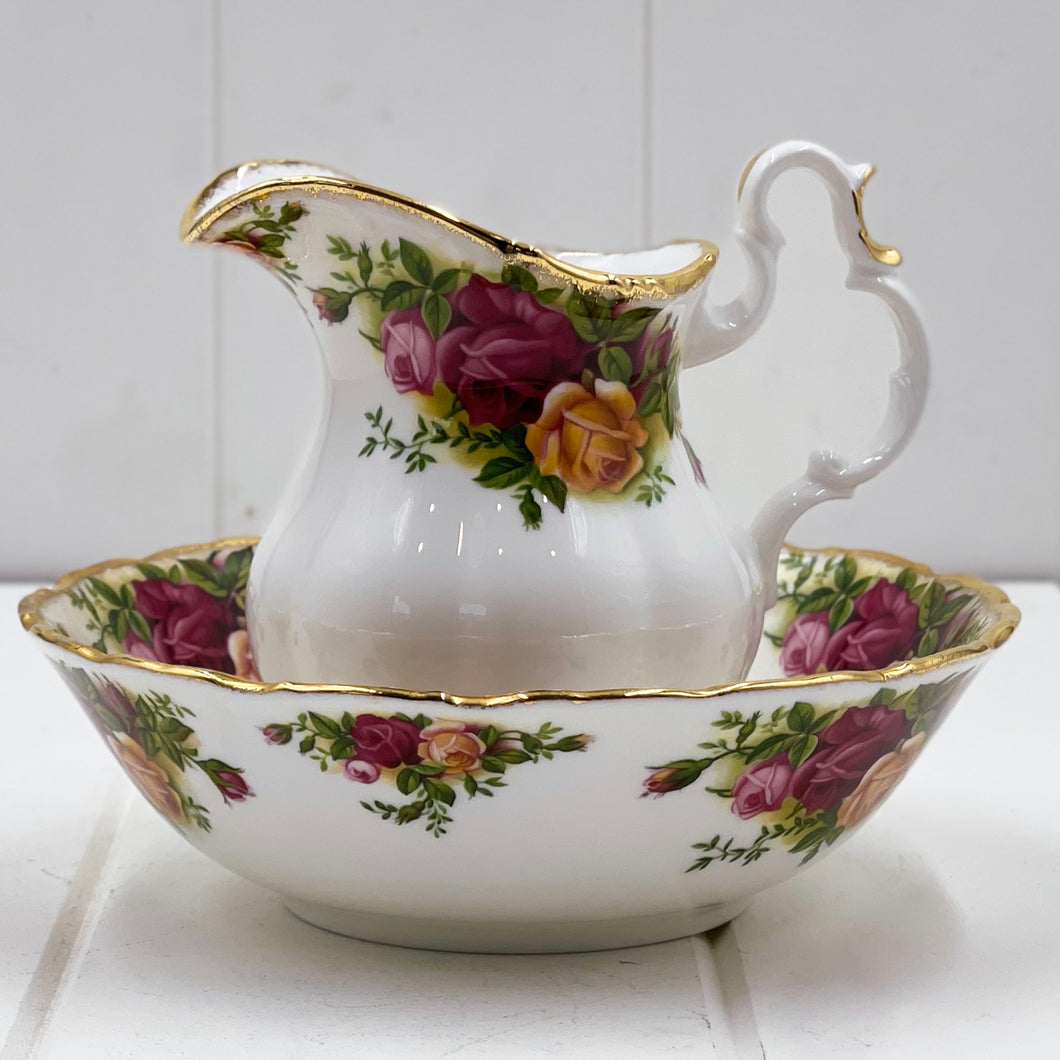 Royal Albert Old Country Roses Small Pitcher and Bowl