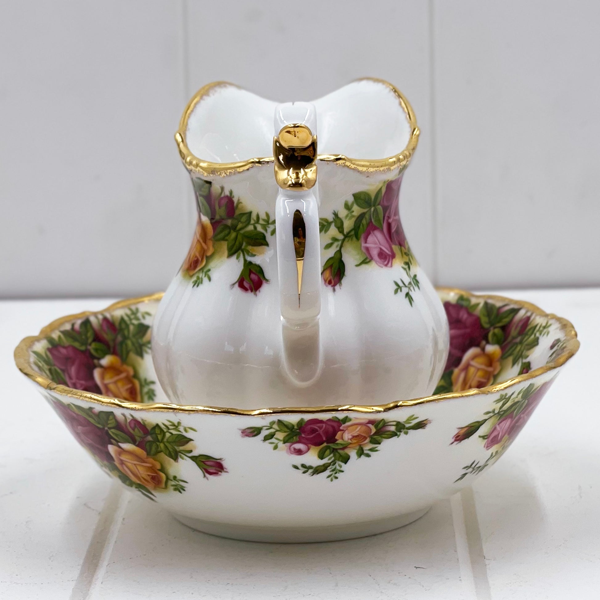 Royal Albert Old Country Roses Small Pitcher and Bowl