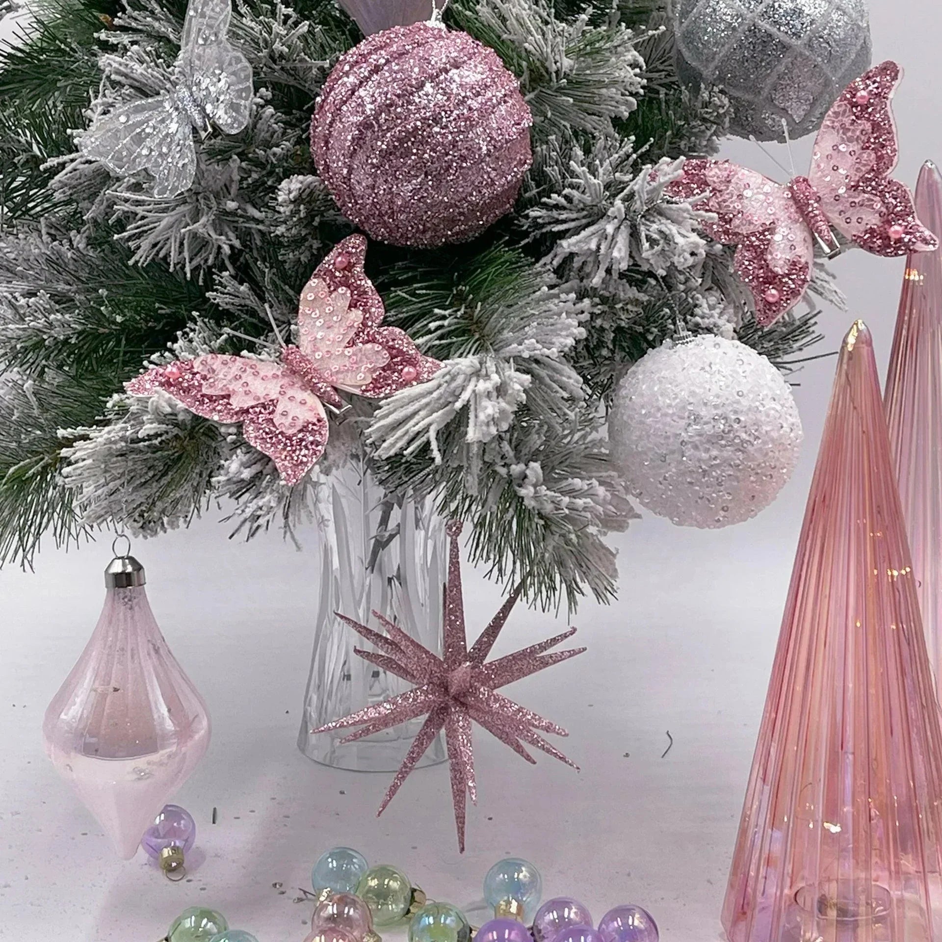 15cm Pink Glitter Orbit Hanging - Exquisite Homewares 