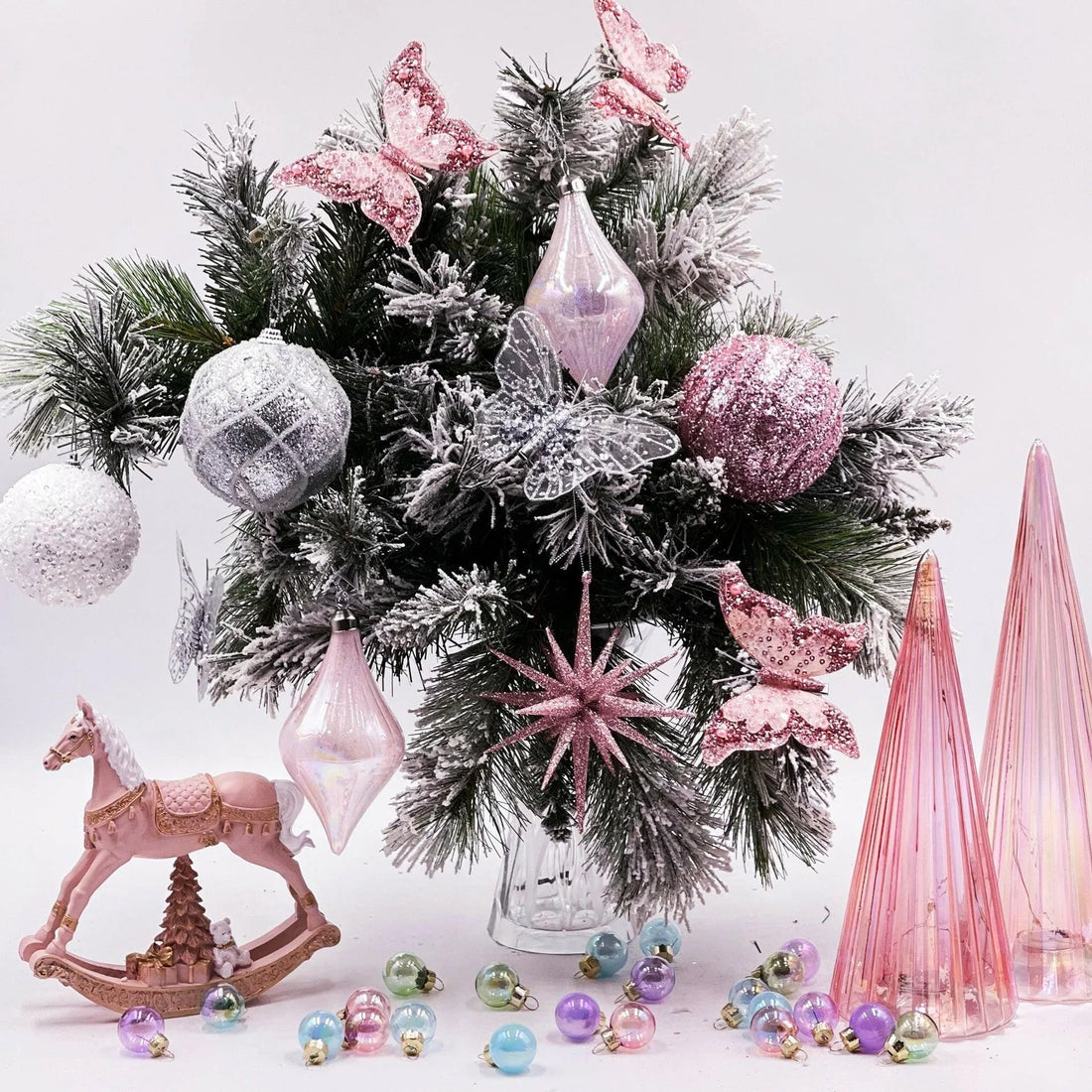15cm Pink Glitter Orbit Hanging - Exquisite Homewares 