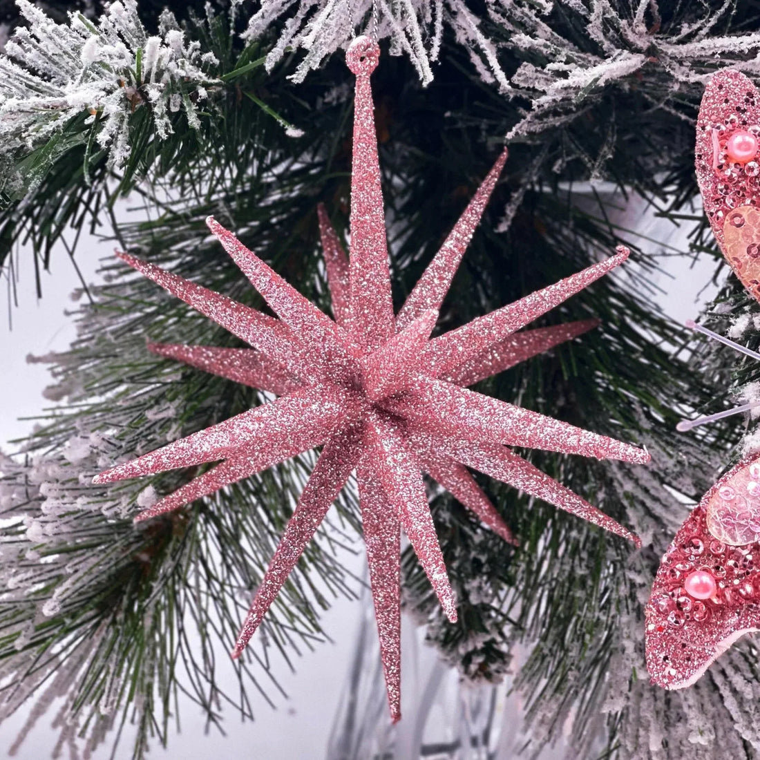 15cm Pink Glitter Orbit Hanging - Exquisite Homewares 