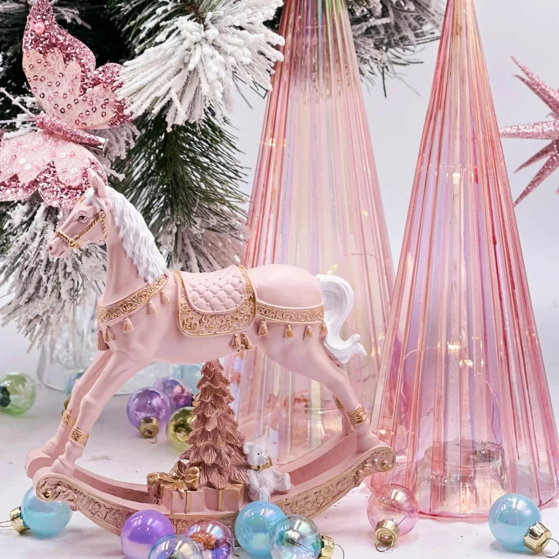 18.5cm Exquisite Pink Rockinghorse - Exquisite Homewares 
