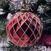 Red Embellished Quilted Bauble