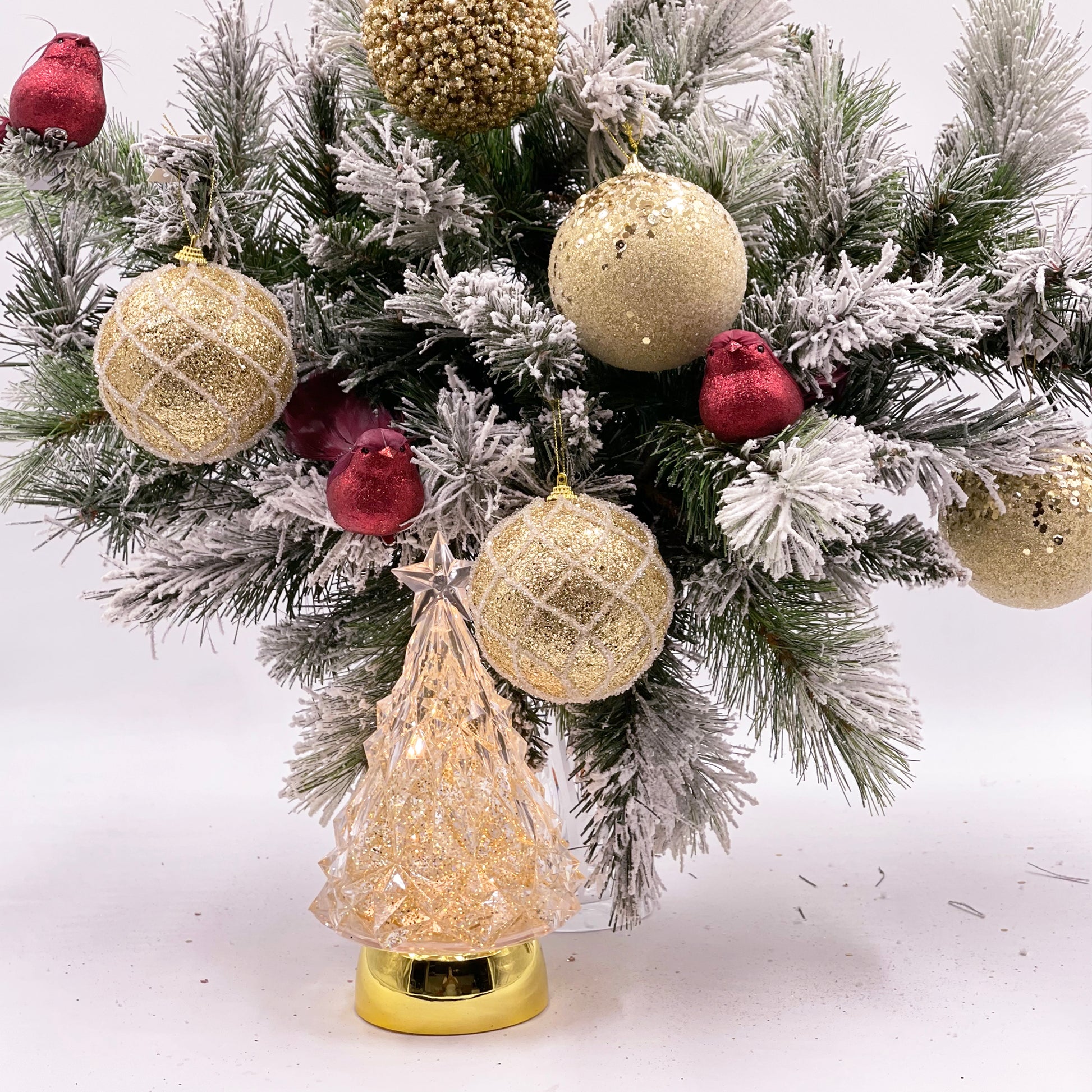 Light-Up Glitter Water Globe Tree