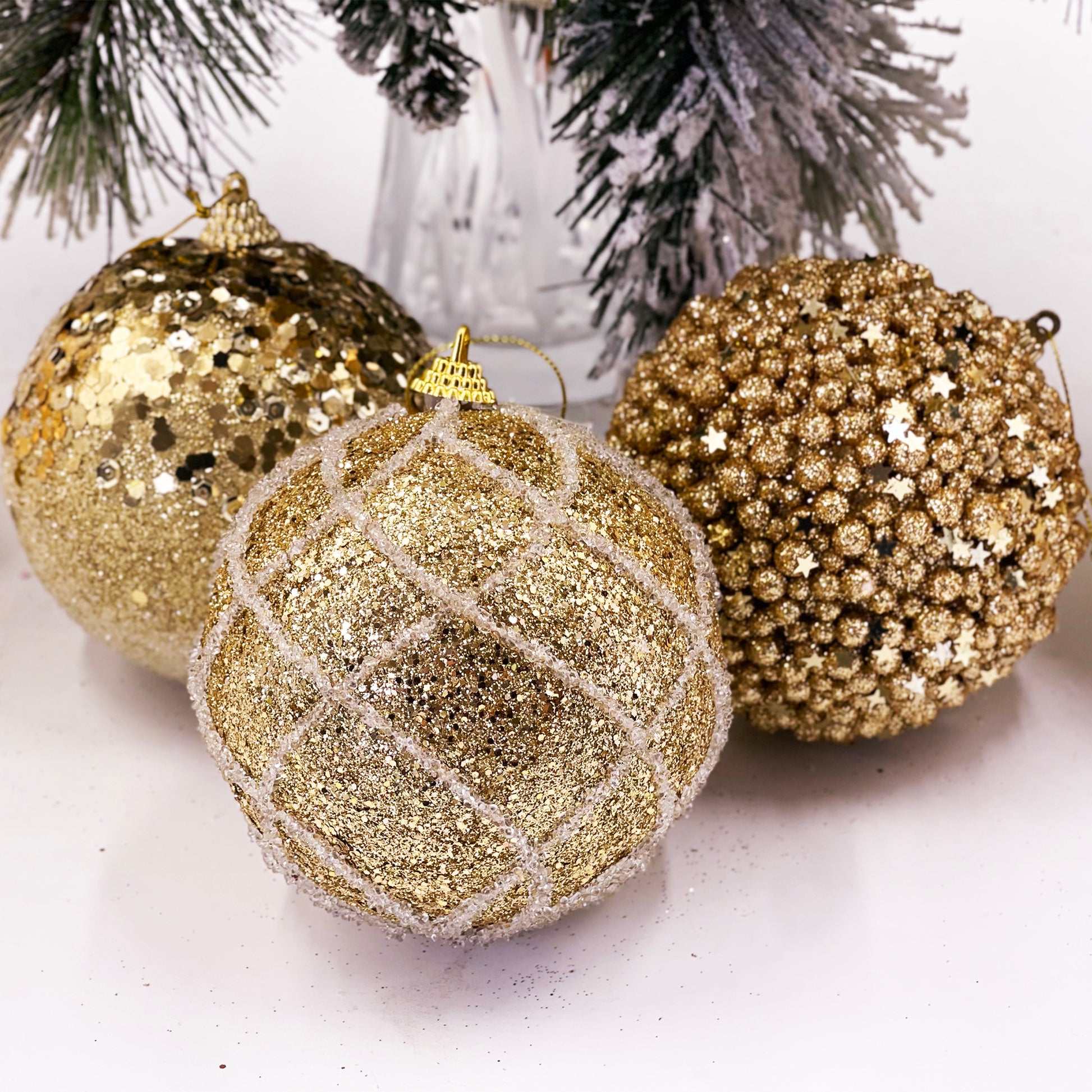 6 Pack Shatterproof Gold Baubles