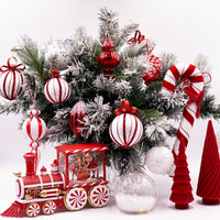 Red & White Swirl Lollypop Hanging Ornament