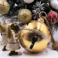 20cm Gold Santa With Tree