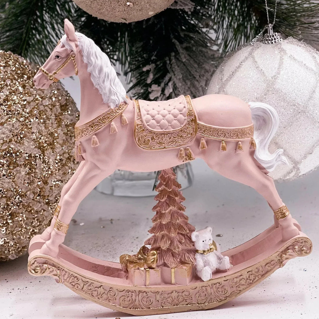 18.5cm Exquisite Pink Rockinghorse - Exquisite Homewares 