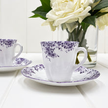 Load image into Gallery viewer, Shelley Vintage Dainty Mauve Demitasse Coffee Cup and Saucer Duo
