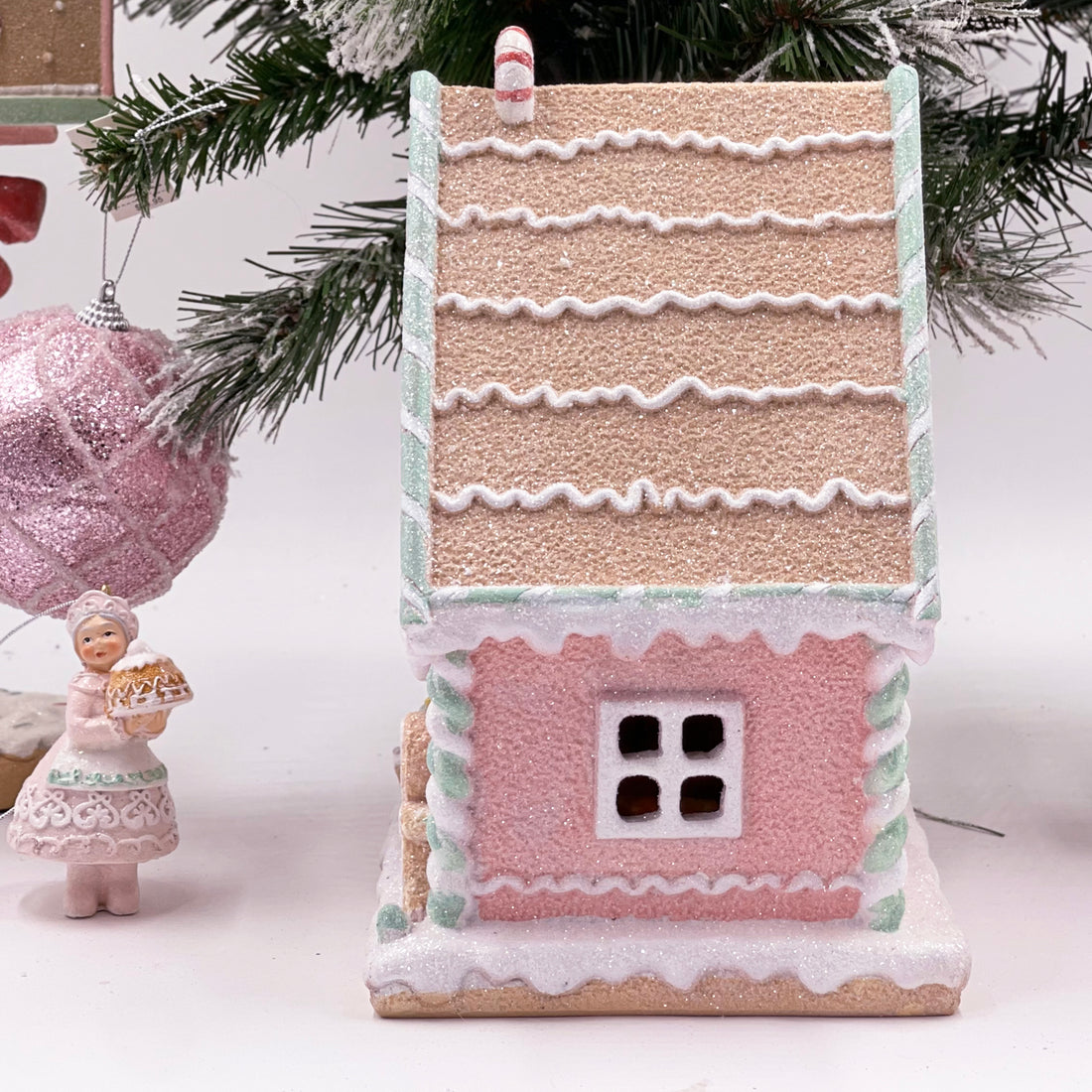 Light Up Pastel Piped Gingerbread House