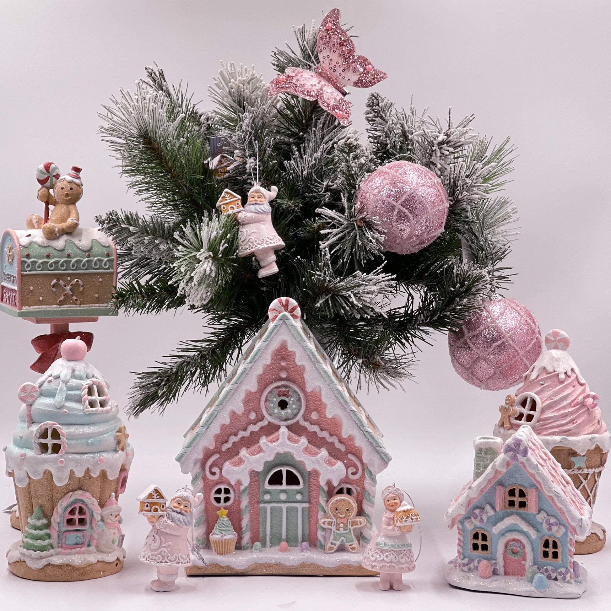 Light Up Ice Cream Pink Pastel Piped Gingerbread House