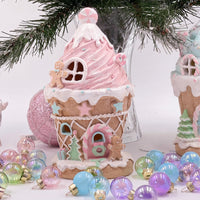 Light Up Ice Cream Pink Pastel Piped Gingerbread House