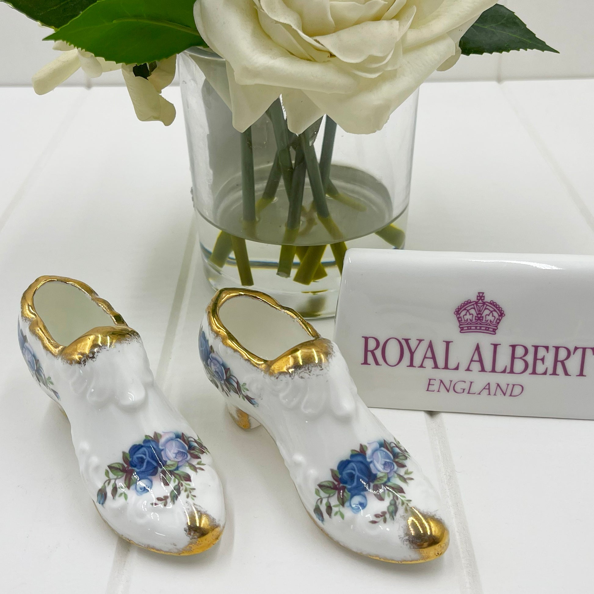 Royal Albert Vintage Moonlight Rose Pair of Shoes