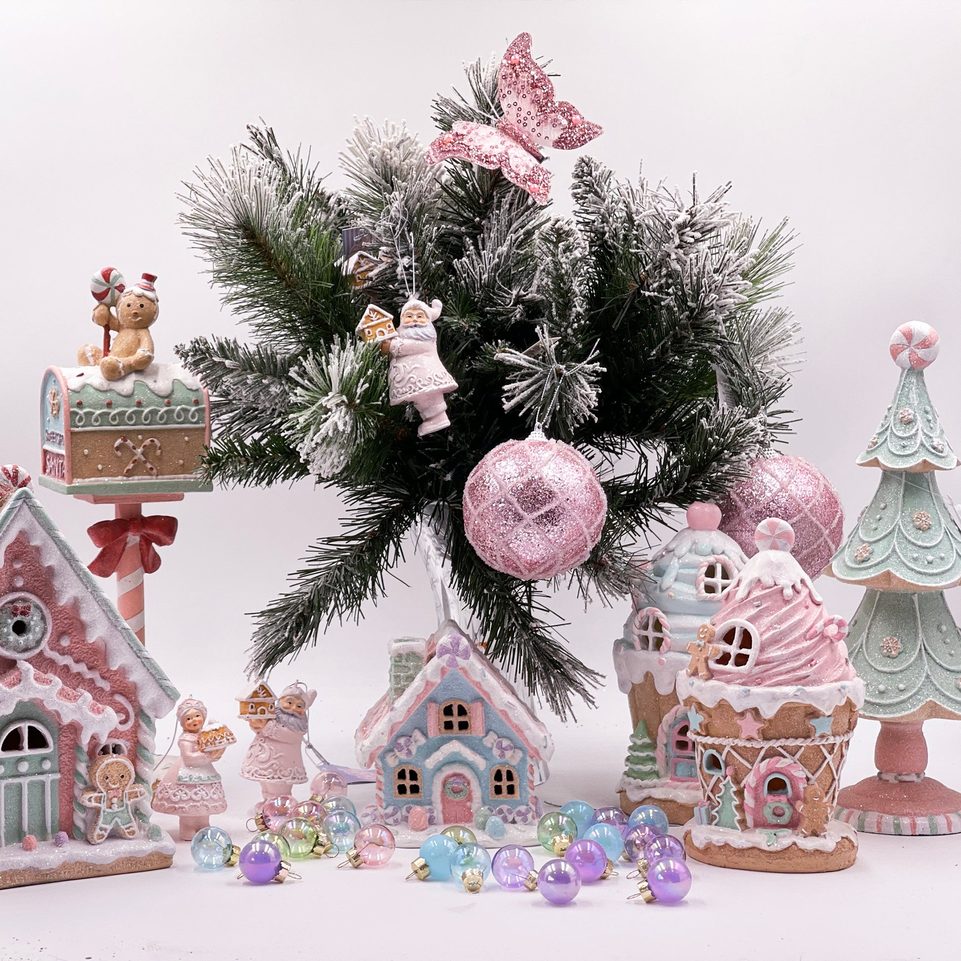 Light Up Ice Cream Pink Pastel Piped Gingerbread House